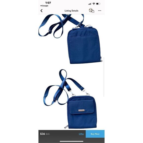 Baggallini Blue Travel Passport RFID Crossbody - Picture 2 of 5